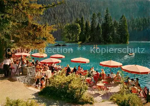 AK / Ansichtskarte Flims_GR Terrassen Restaurant am Caumasee Flims_GR