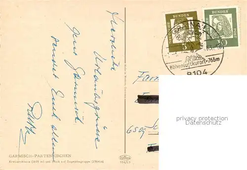 AK / Ansichtskarte Garmisch Partenkirchen Kreuzerhaus mit Blick auf Zugspitzgruppe Garmisch Partenkirchen