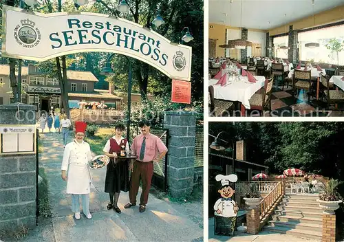 AK / Ansichtskarte Lanke Restaurant Seeschloss Gastraum Terrasse Lanke