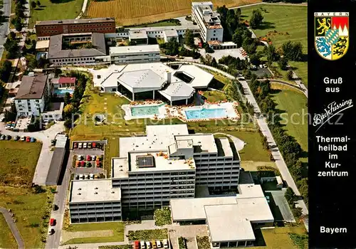 AK / Ansichtskarte Bad_Fuessing Thermalbad Kurmittelhaus mit Kurklinik Niederbayern Fliegeraufnahme Bad_Fuessing