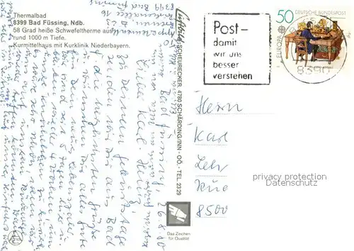 AK / Ansichtskarte Bad_Fuessing Thermalbad Kurmittelhaus mit Kurklinik Niederbayern Fliegeraufnahme Bad_Fuessing