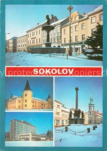 AK / Ansichtskarte Sokolov_CZ Starobyle hornicke mesto v udoli reky Ohre dnes spravni prumyslove a kulturni stredisko okresu 