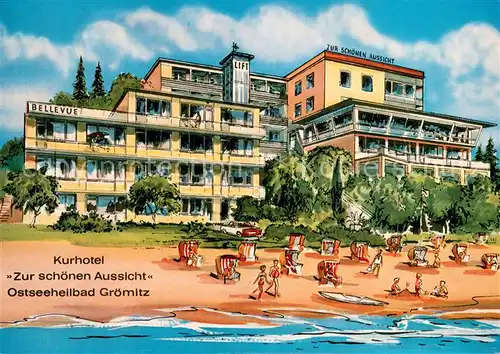 AK / Ansichtskarte Groemitz_Ostseebad Kurhotel Zur schoenen Aussicht Illustration Groemitz_Ostseebad