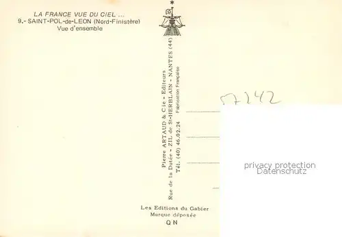 AK / Ansichtskarte Saint Pol de Leon Vue aerienne d ensemble Saint Pol de Leon