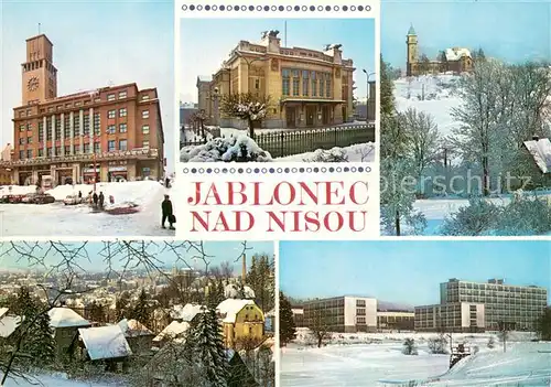 AK / Ansichtskarte Jablonec_nad_Nisou_Gablonz_Neisse_CZ Budova ONY Divadlo Julia Fucika Rozhledna Perrin Celkov pohled Zavad Bizuterre 
