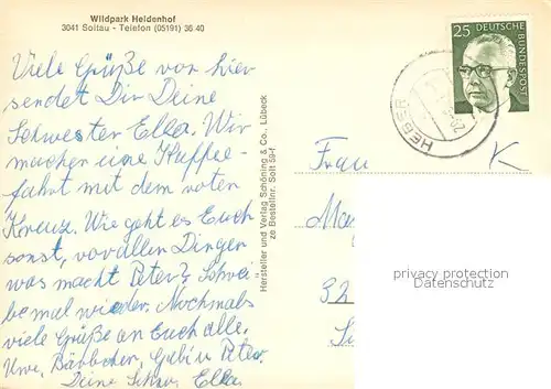 AK / Ansichtskarte Soltau Wildpark Heidenhof Gastraeume Soltau