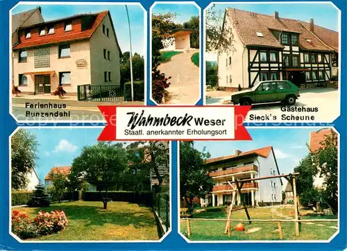 AK / Ansichtskarte Wahmbeck_Weserbergland Ferienhaus Bunzendahl Gaestehaus Siecks Scheune Garten Spielplatz Wahmbeck_Weserbergland