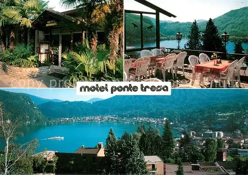 AK / Ansichtskarte Ponte Tresa_TI Motel Ponte Tresa Terrasse Panorama 