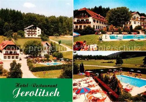 AK / Ansichtskarte Krumpendorf_Woerthersee Hotel Restaurant Jerolitsch Freibad Terrasse Krumpendorf Woerthersee