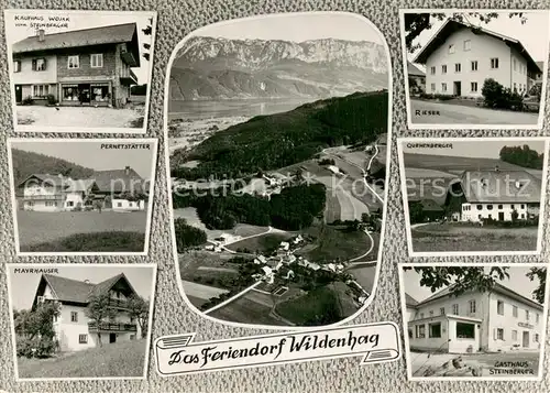 AK / Ansichtskarte Wildenhag Kaufhaus Pernetstaetter Mayrhauser Rieser Quehenberger Gasthaus Steinberger Fliegeraufnahme Wildenhag