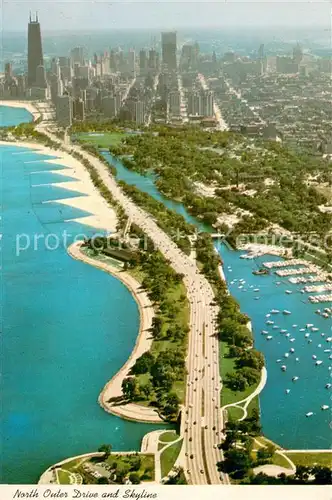 AK / Ansichtskarte Chicago_Illinois North Outer Drive and Skyline Air view 