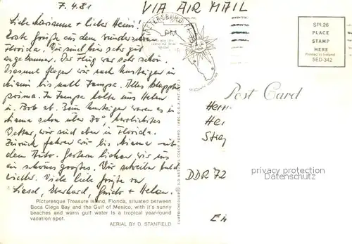AK / Ansichtskarte Treasure_Island_Florida on the Gulf of Mexico Air view 