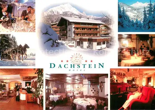 AK / Ansichtskarte Filzmoos Hotel Dachstein Gastraeume Pferdeschlitten Panorama Filzmoos