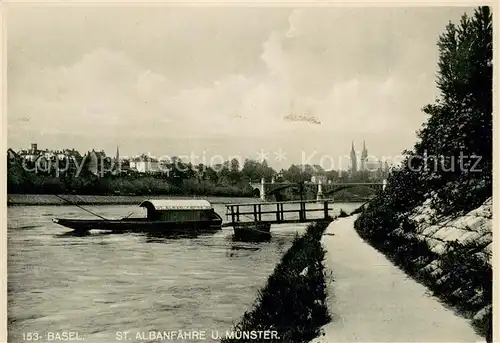 AK / Ansichtskarte Basel_BS St Alban Faehre und Muenster Basel_BS