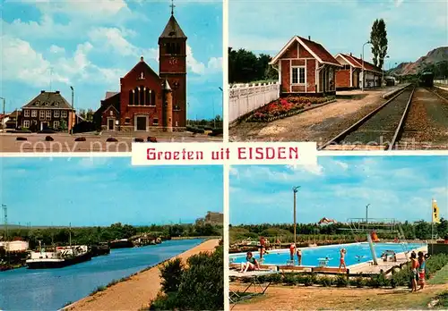 AK / Ansichtskarte Eisden Boekhandel Senden Kanal Bahnhof Freibad Eisden