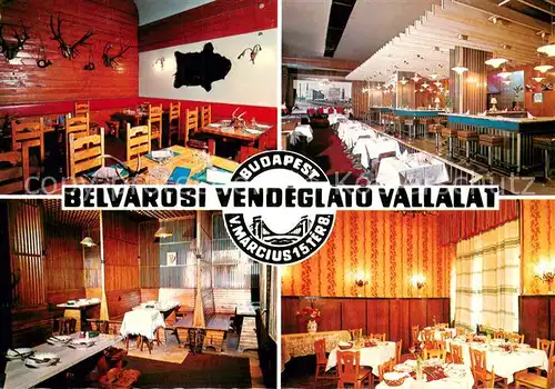 AK / Ansichtskarte Budapest Belvarosi vendeglato Vallalat Restaurant Budapest