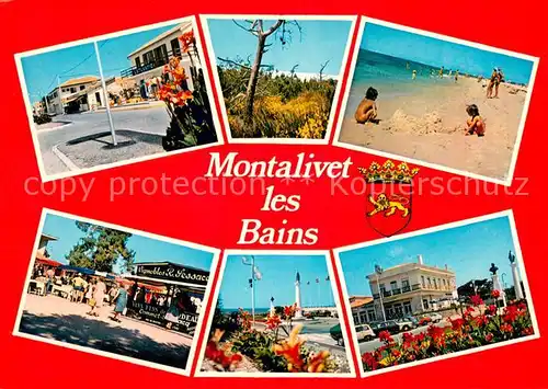AK / Ansichtskarte Montalivet_les_Bains Teilansichten m. Strand Montalivet_les_Bains