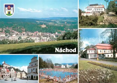AK / Ansichtskarte Nachod_Tschechien Teilansichten m. Schwimmbad Nachod Tschechien