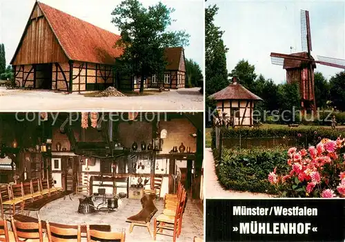 AK / Ansichtskarte Muenster_Westfalen Muehlenhof Gastraum Muehle Muenster_Westfalen