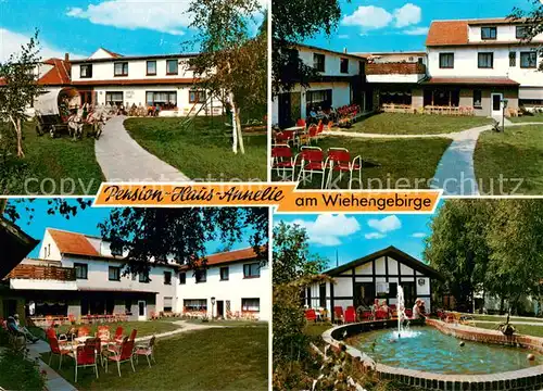 AK / Ansichtskarte Bad_Holzhausen_Luebbecke Pension Haus Annelie Pferdewagen Freiterrasse Pool Bad_Holzhausen_Luebbecke