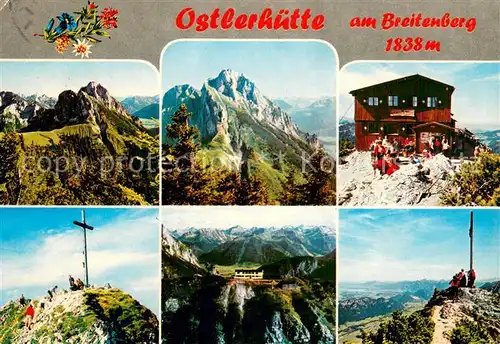 AK / Ansichtskarte Ostlerhuette_1838m_Breitenberg_Pfronten Panorama Gipfelkreuz 