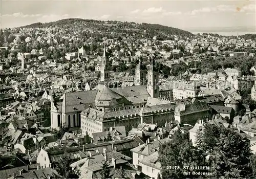 AK / Ansichtskarte St_Gallen_SG Fliegeraufnahme mit Kirche St_Gallen_SG