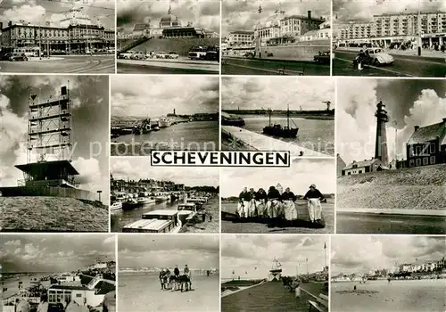 AK / Ansichtskarte Scheveningen Teilansichten Hafen Strand Leuchtturm Scheveningen