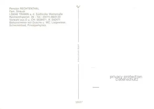 AK / Ansichtskarte Tramin_Weinstrasse  Pension Rechtenthal Pool Panorama Tramin_Weinstrasse 