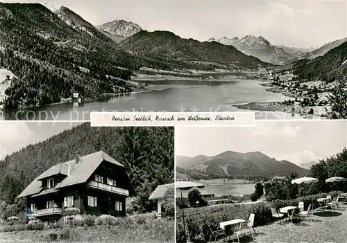 AK / Ansichtskarte Neusach Pension Seeblick am Weissensee Panorama Freiterrasse Neusach