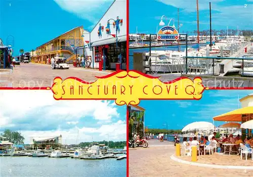 AK / Ansichtskarte Sanctuary_Cove_Queensland Shops Marine Village Yacht Club Strandrestaurant 