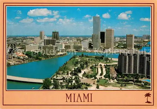 AK / Ansichtskarte Miami_Florida Miami Skyline with Holiday Inn dupont Plaza and Hyatt Regency 