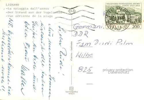 AK / Ansichtskarte Lignano_IT Fliegeraufnahme Strand 