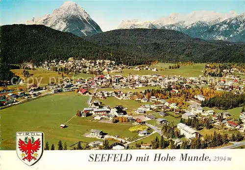 AK / Ansichtskarte Seefeld_Tirol Fliegeraufnahme Gesamtansicht m. Hohe Munde Seefeld Tirol