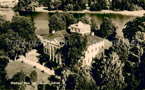 AK / Ansichtskarte Dessau Rosslau Fliegeraufnahme Woerlitzer Park u. Schloss Dessau Rosslau