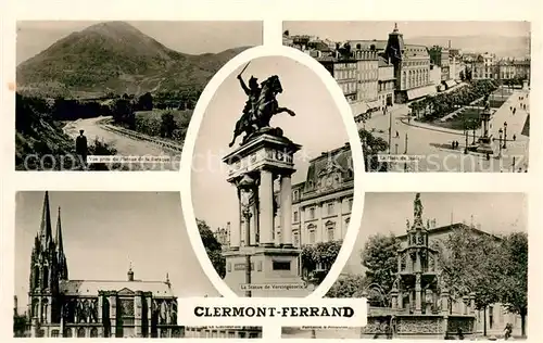 AK / Ansichtskarte Clermont_63 Ferrand Plateau de la Baroque La Place de Jaude La Statue de Vertingetorix La Cathedrale Fontaine d Amboise 