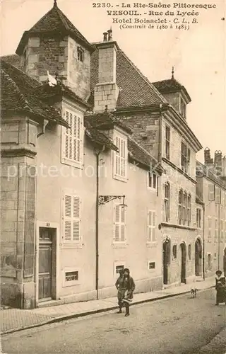 AK / Ansichtskarte Vesoul_Haute_Saone Rue du Lycee Hotel Boisselet Vesoul_Haute_Saone