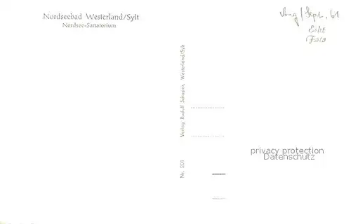 AK / Ansichtskarte Westerland_Sylt Nordseebad Sanatorium Westerland_Sylt