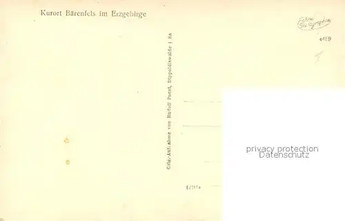 AK / Ansichtskarte Baerenfels_Erzgebirge Hotel Kaiserhof Baerenfels Erzgebirge