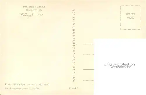 AK / Ansichtskarte Roemhild Sanatorium Roemhild