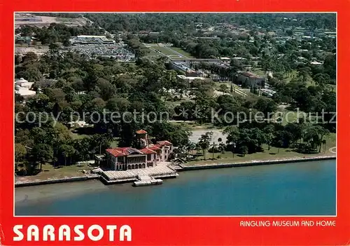 AK / Ansichtskarte Sarasota_Florida Ringling Museum and Home of Sarasota Bay aerial view 