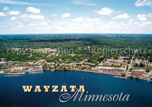 AK / Ansichtskarte Wayzata_Minnesota on the shores of Lake Minnetonka aerial view 