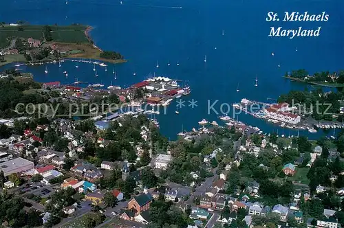 AK / Ansichtskarte St_Michaels_Maryland Fliegeraufnahme Miles River Eastern Shore 