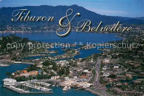 AK / Ansichtskarte Tiburon_California and Belvedere Island with Mount Tamalpias aerial view 