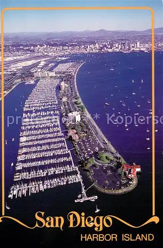 AK / Ansichtskarte San_Diego_California Harbor Island aerial view 