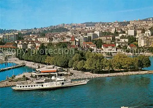 AK / Ansichtskarte Ouchy_Lausanne_VD Hafen Faehre Genfersee 
