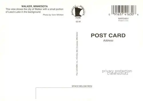AK / Ansichtskarte Walker_Minnesota City of Walker and Leech Lake aerial view Walker Minnesota