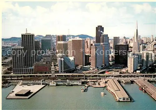 AK / Ansichtskarte San_Francisco_California Embarcadero Center and Waterfront aerial view 