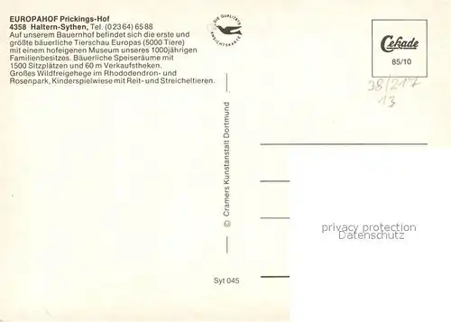 AK / Ansichtskarte Sythen Europahof Prickings Hof Bauernhof Museum Sythen