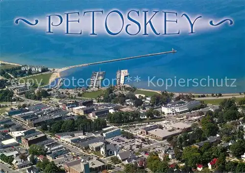 AK / Ansichtskarte Petoskey_Michigan Little Traverse Bay aerial view 