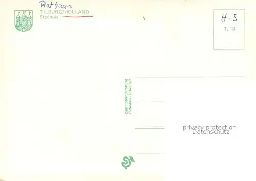 AK / Ansichtskarte Tilburg Rathaus Tilburg
